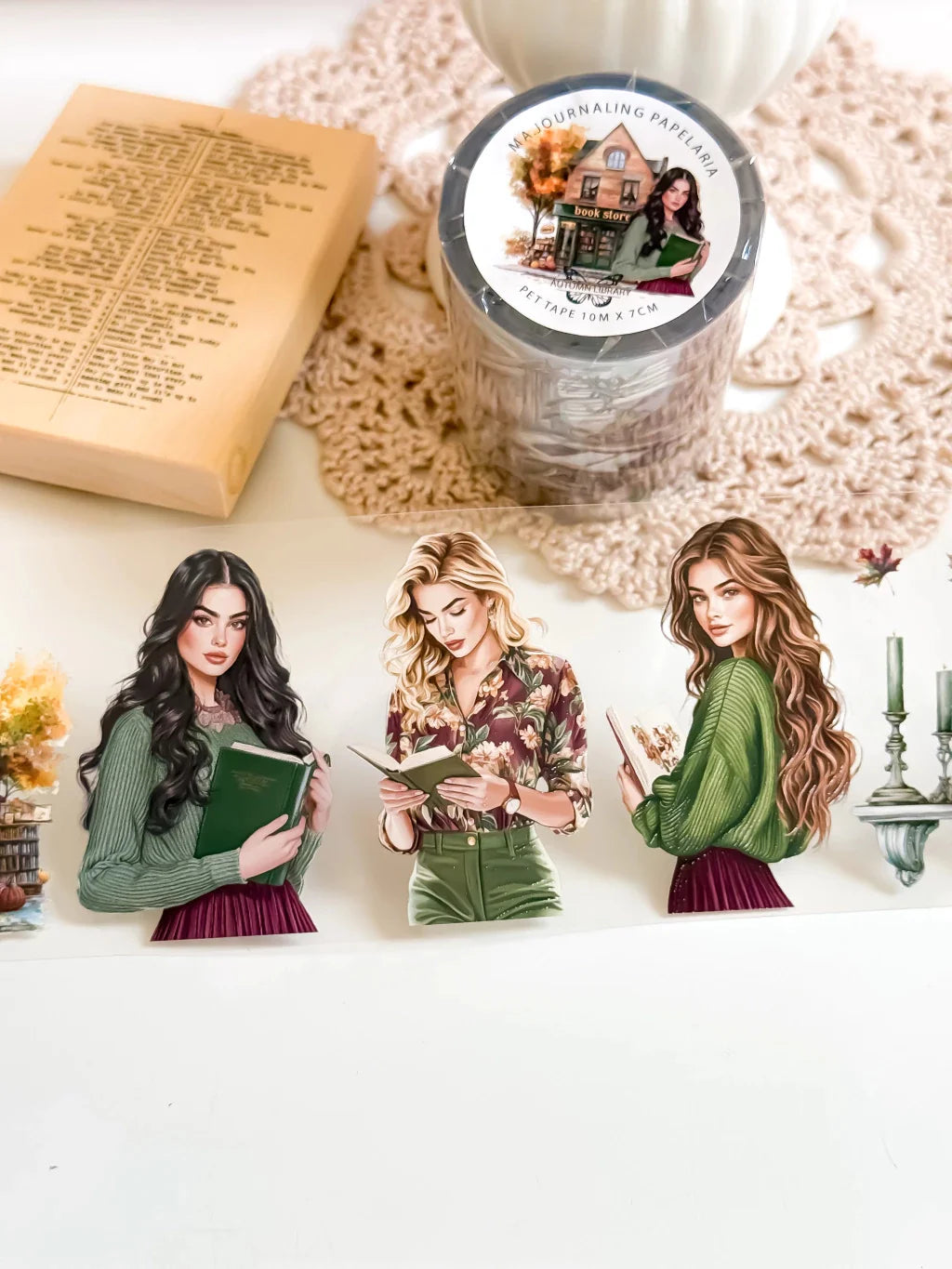 Ma. Journaling Dark style Night Halloween washi masking pet Tape European and American Girls,