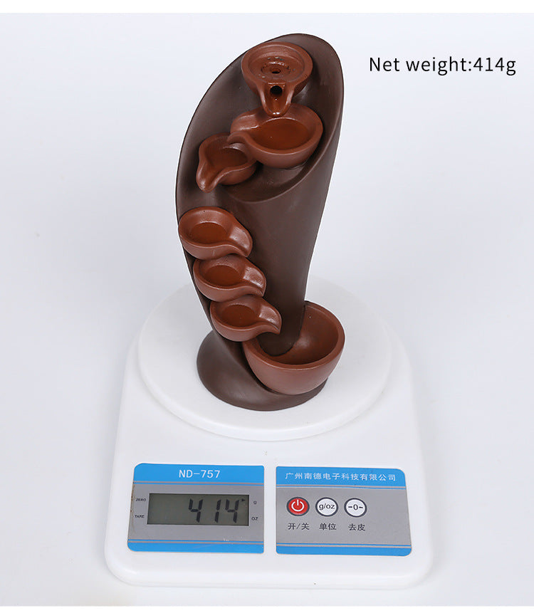 1pc,Handmade Torch Design Waterfall Incense Burner Creative Home Decor Incense Holder Portable Ceramic Censer (Without Incense)