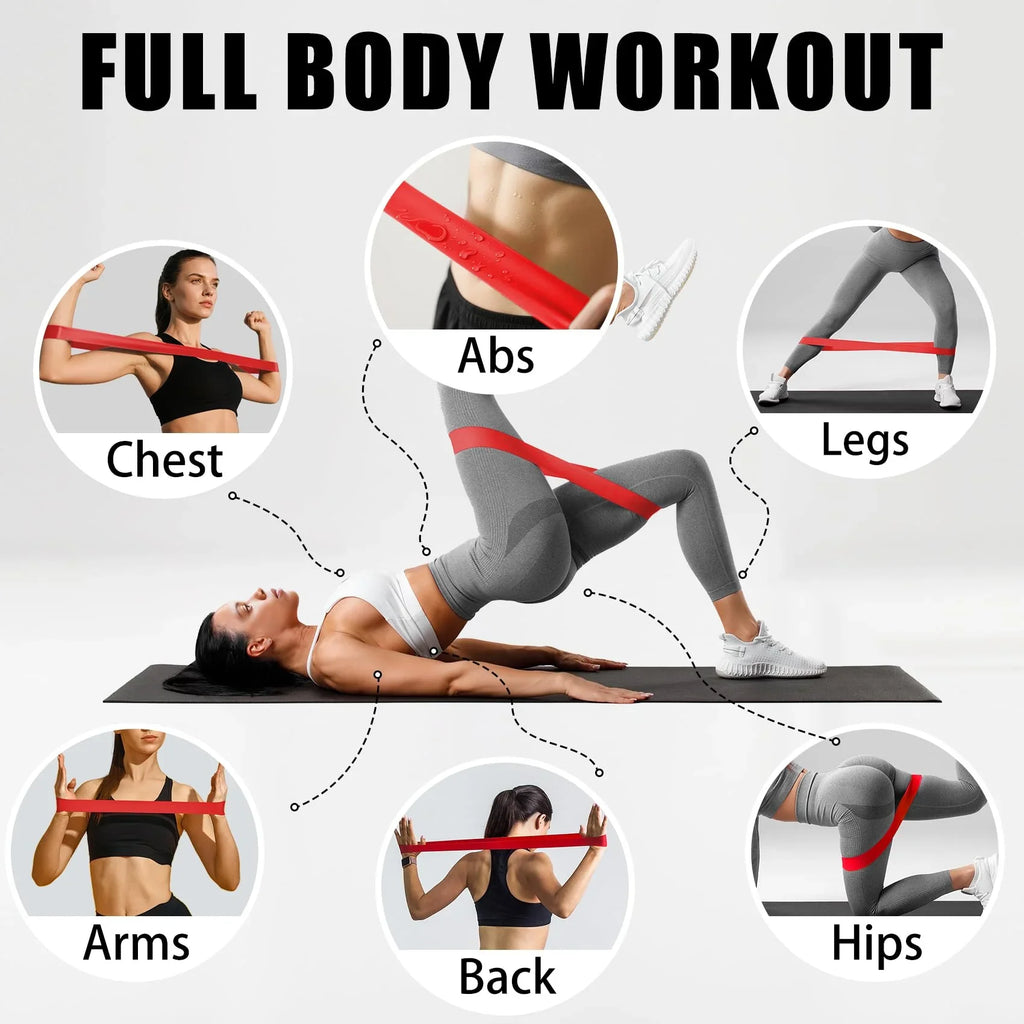 5 Levels Portable Fitness Workout Equipment Rubber Resistance Bands