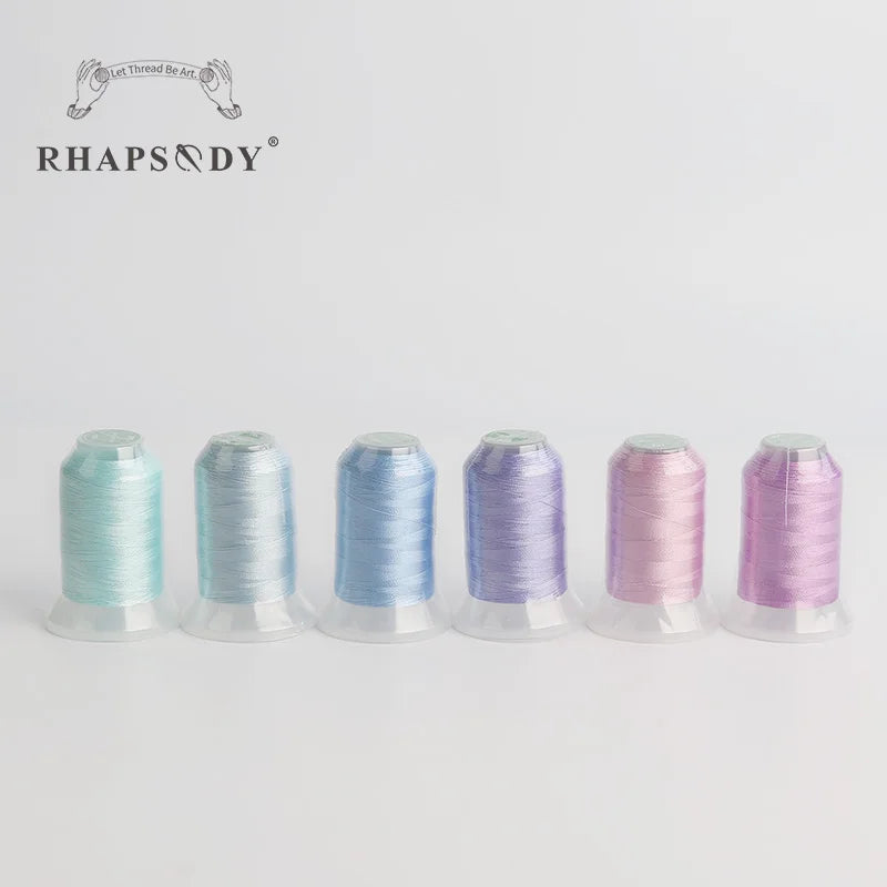 Rhapsody 40WT Polyester Embroidery Machine Thread 550Y 60 Colors Brother Babylock Janome Singer Pfaff Husqvarna Bernina Sewing