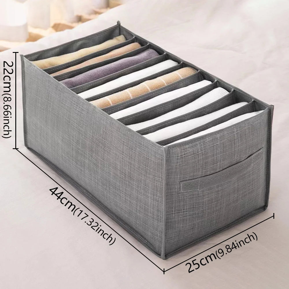 Closets Clothes Organizer Foldable Clothing Jeans Storage Box Closet Drawer Organiser for Pants Jeans T Shirt Underwear Leggings