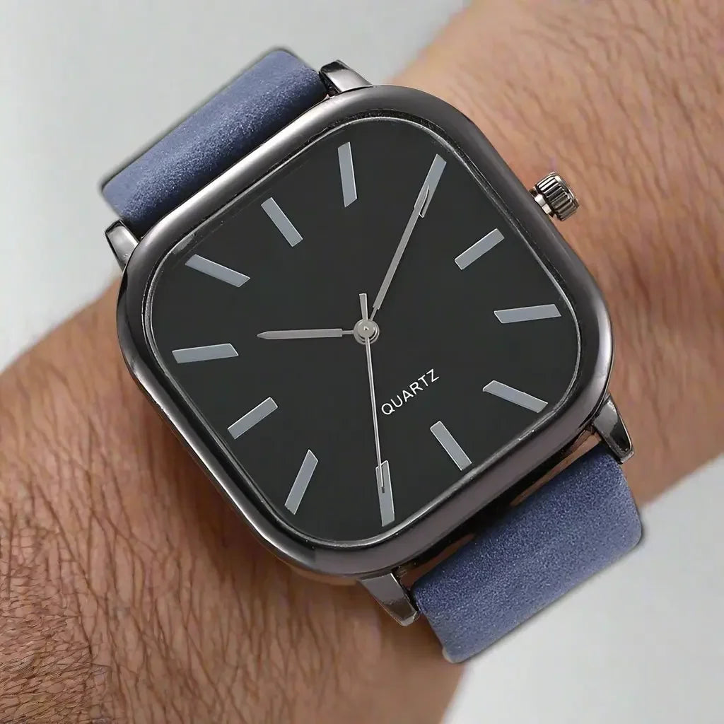 Simple Leather Watch Men Women Quartz Wristwatch Fashion Elegant