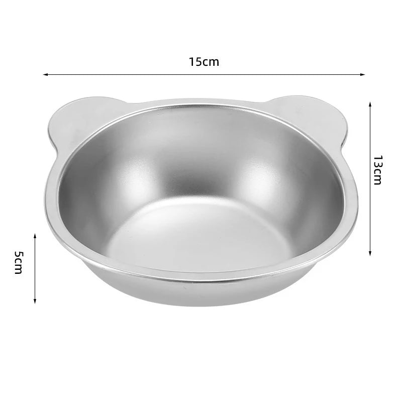 Booteely Tilted Cat Bowl Stainless Steel Cat Food Bowls with Metal