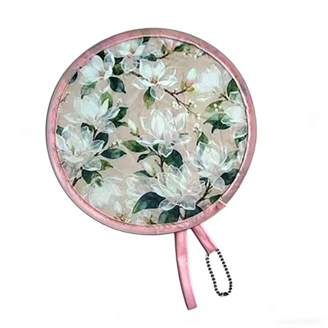1pc Summer handheld folding fan, suitable for both men and women, round foldable hand fan, suitable for summer travel, outdoor s