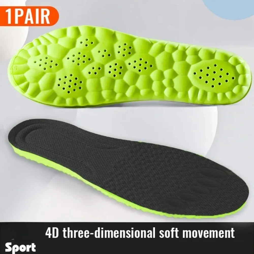 Footwear sports insoles - 4D elastic shock absorption anti-bacterial breathable insoles - foot running insoles, universal