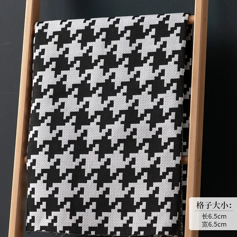 High-end Thousand Bird Grid Sofa Fabric Thickening Plaid Cotton Linen Cloth Tablecloth Pillow Cushion Cover Handmade DIY Fabric