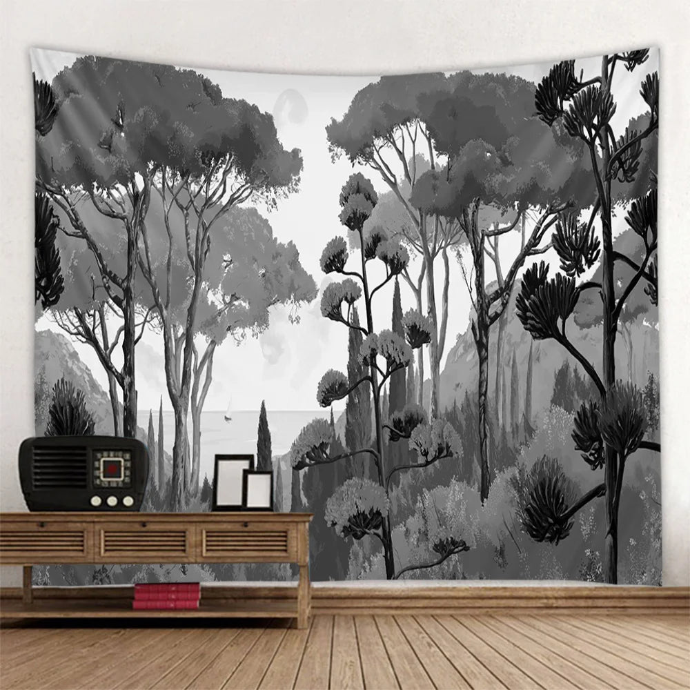 French Monet oil painting tapestry home landscape painting art wall hanging room decoration yoga mat sofa blanket bed sheet