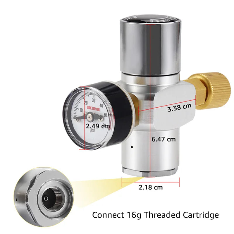 【New Version】0-60PSI Mini Co2 Regulator,Portable Co2 Charger with Stable Pressure & Steel Ring Gas Inlet,Homebrew Carbonated Kit