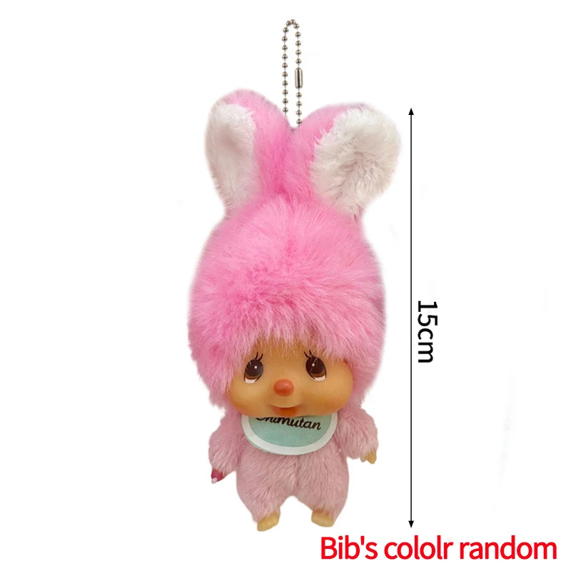 Monchhichi Keychain Kawaii Keychains for Bags Monchhichi Doll Hanging Pendants Children's Day Birthday Gift 몬치치