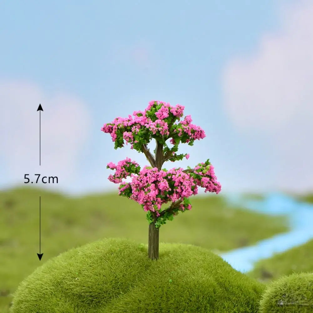 Durable Plastic Sakura Miniatures Rural Style Model Simulation Trees Landscape Vivid Micro Landscape