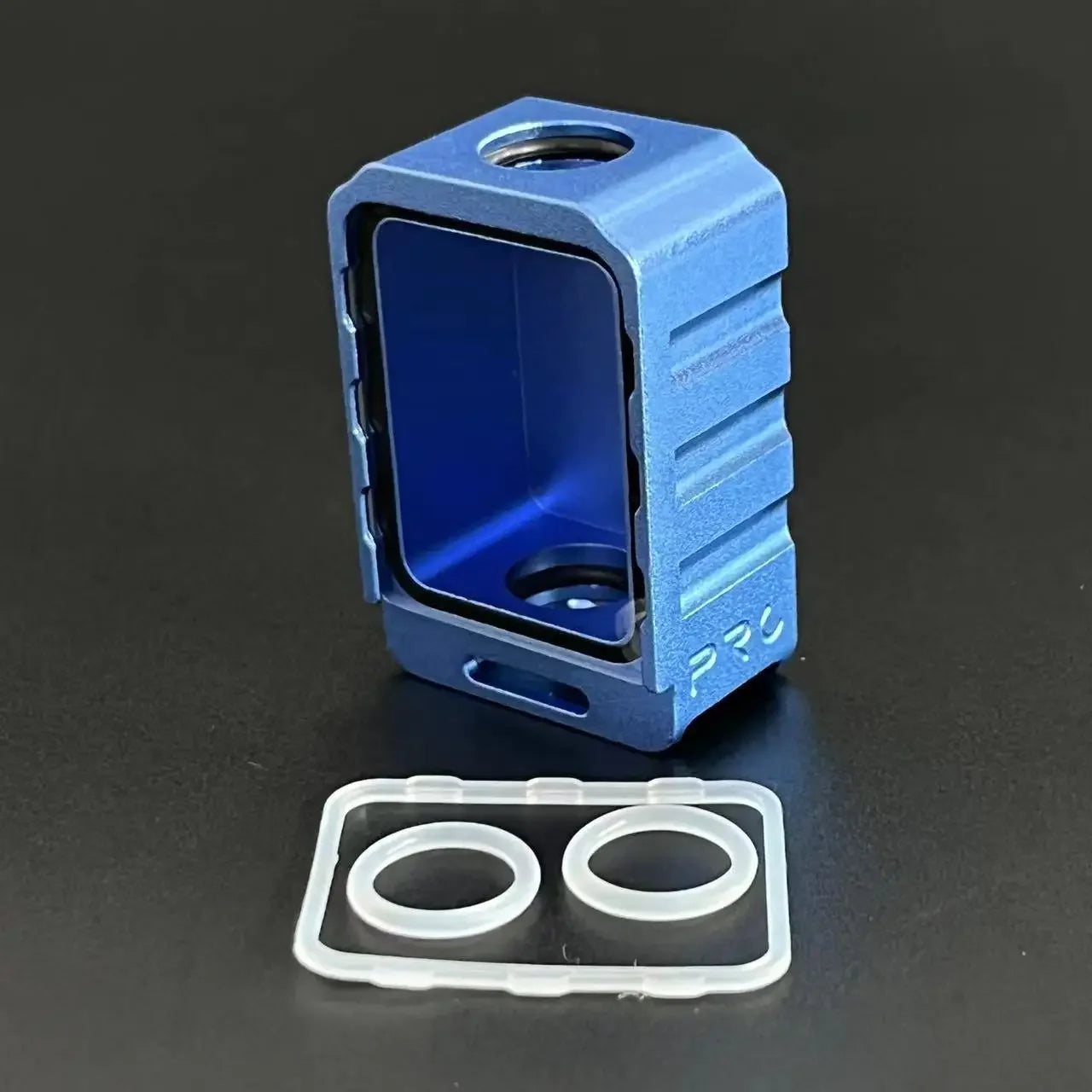 Colorful Aluminum/Acrylic 39mmx26mmx16.5mm Desk Organizer Box BORO with Glass Cover Billet Storage O Rings Holders Accessories