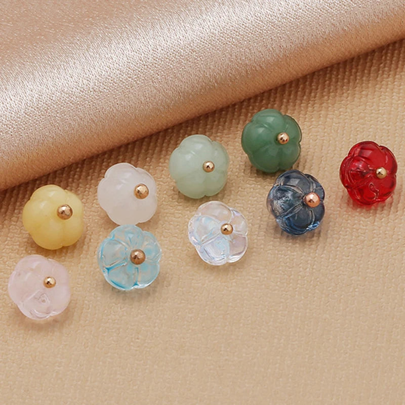 Glass Imitation Jade Mushroom Buttons Exquisite Retro Shirt Button Buckles for Cheongsam Cardigan Decor Sewing Scrapbooking