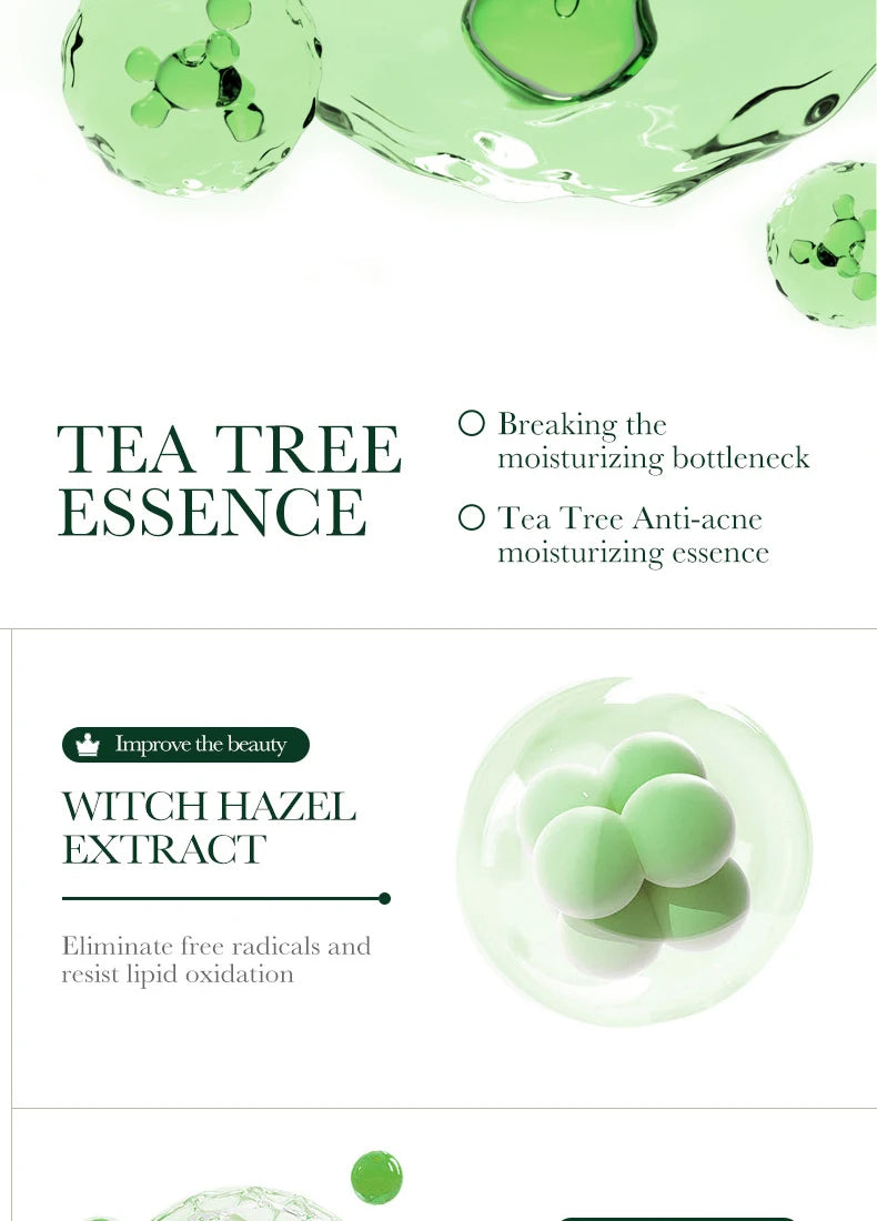 Tea Tree Acne Removing Cream Facial skincare Oil Control Face Gel Creams Hydrating Moisturizing Facial Cream Skin Care Set