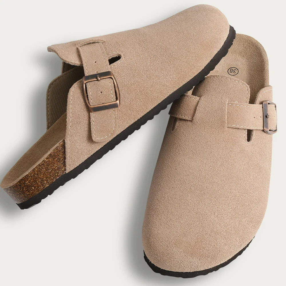 Crestar Cork Suede Mules Slippers For Women Fashion Men