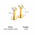 Stainless Steel Eearring Nose Stud Cartilage Piercing Jewelry