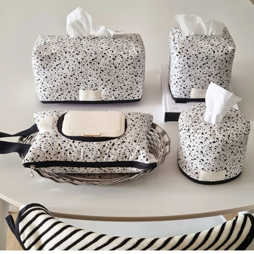 Splash Ink Tissue Case Vintage Wet Wipe Pouch Living Room Tissue Box Paper Holder Tissue Pouch Kitchen Storage & Organization