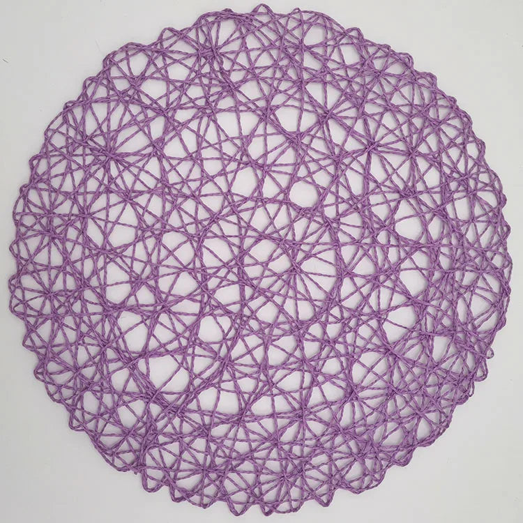 15'' Paper Braided Round Placemats Natural Non-Slip Heat Resistant Table Mats for Dining Tables Woven Indoor & Outdoor Placemats