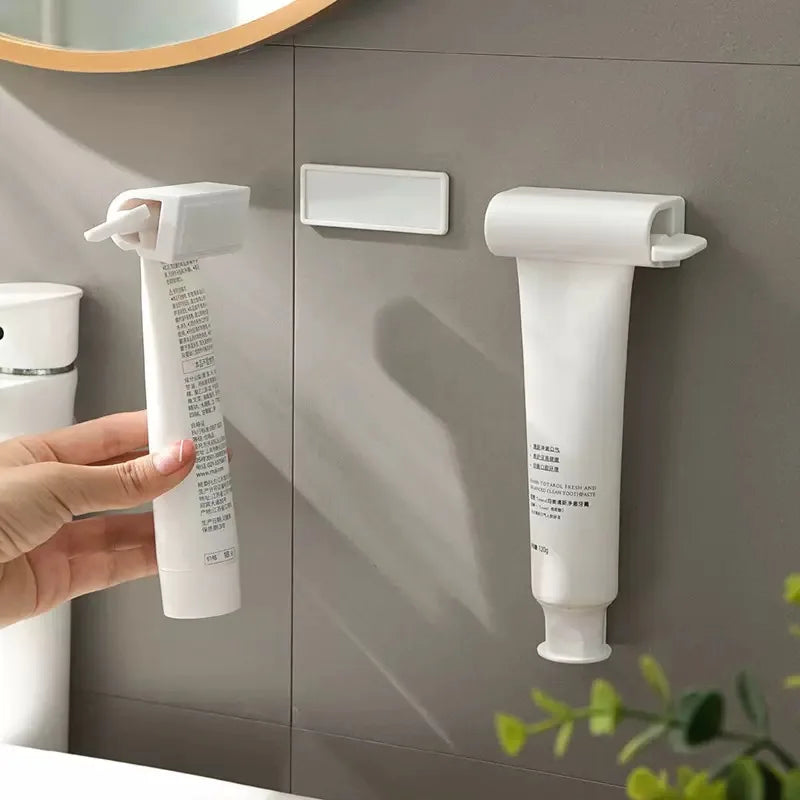 No Drill Wall Mounted Toothpaste Holder with Magnetic Sticker Bathroom Facial Cleanser Storage Rack  Toothpaste Squeezer