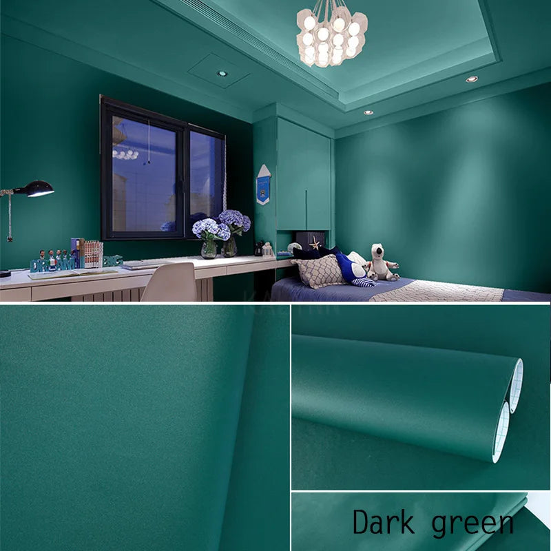 Matte PVC DIY Self Adhesive Decorable Film Vinyl Wall Stickers Kitchen Cabinets Bedroom Furniture Waterproof Oilproof Wallpapers