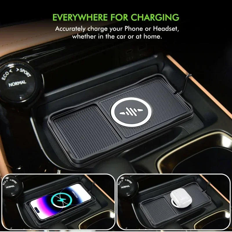 Car Wireless Charger Pad Base USB Cable for iPhone 16 15 14 13 12 Pro Max Samsung Xiaomi Airpods Pro 2 LG Fast Charging Station