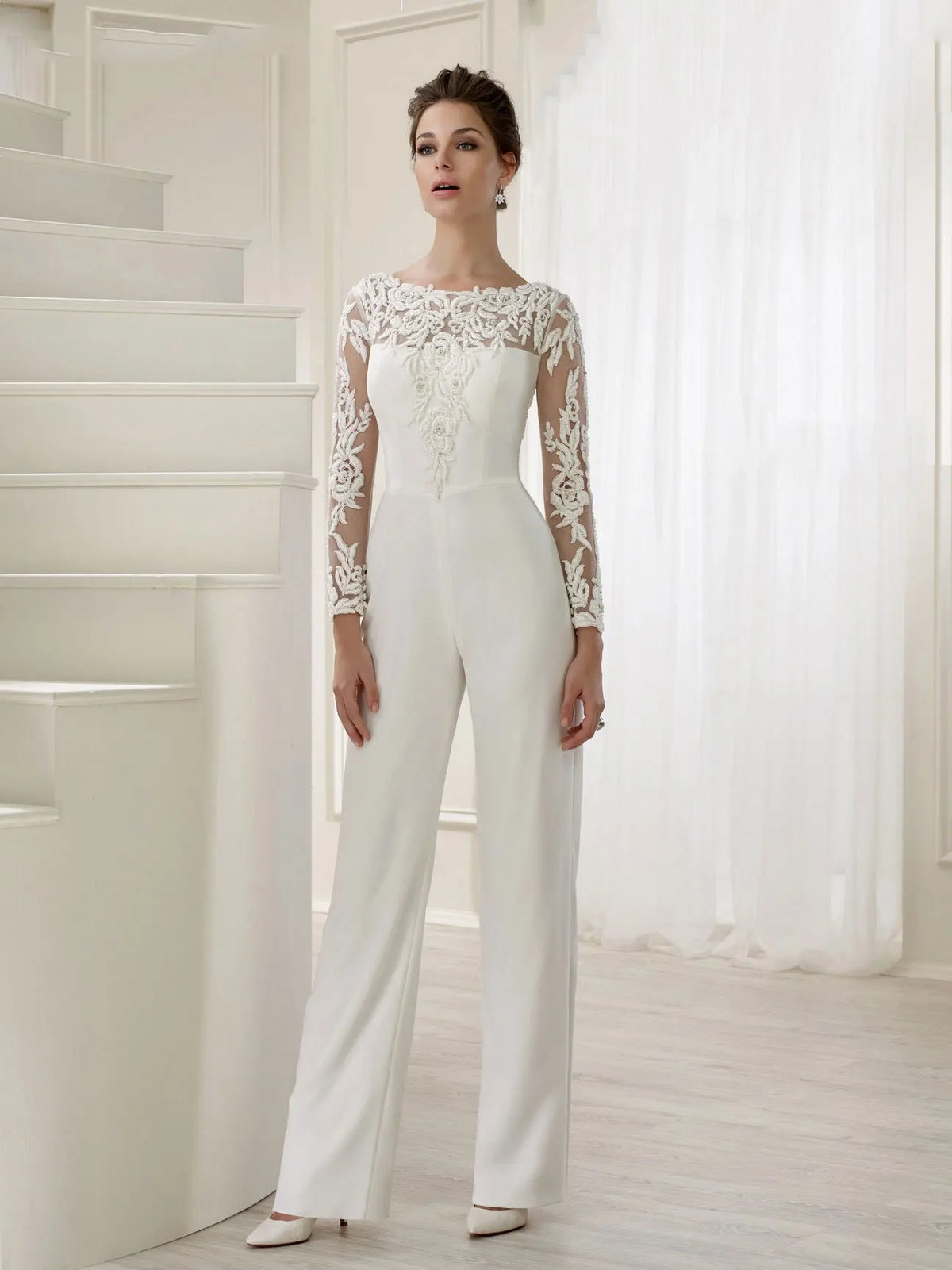 Perspective Long-sleeved Lace Trailing Jumpsuit Trench Coat Fake Two Pieces 2025 Autumn And Winter New Fashion High Street Long