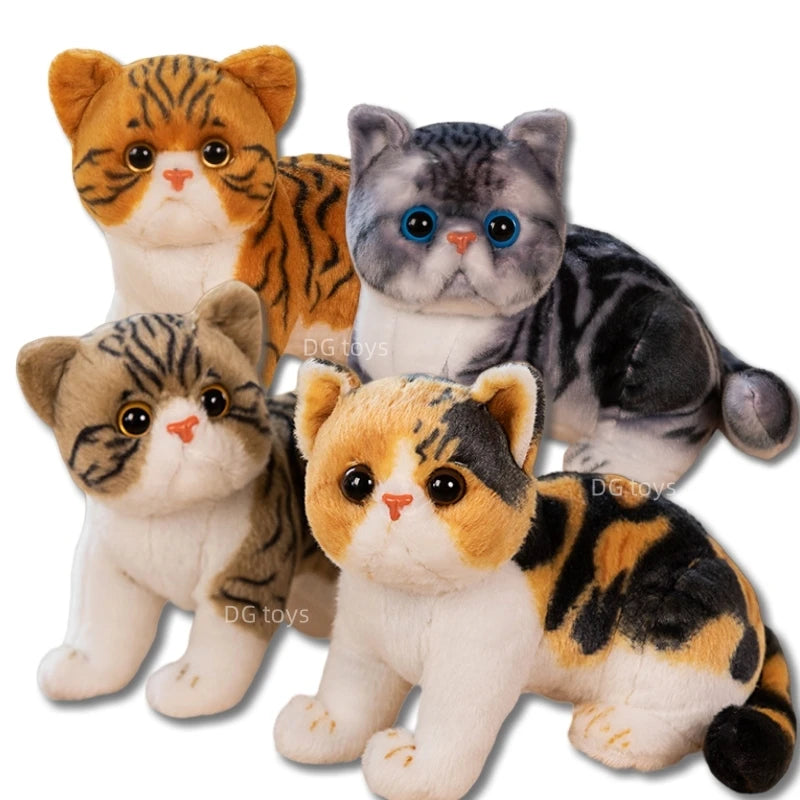 Super Likfelike Fat Face Cat Plushie Stuffed Apple Face Tiger Patterned Kitten Simulated Animals Home Decor Gift for Boy Kids