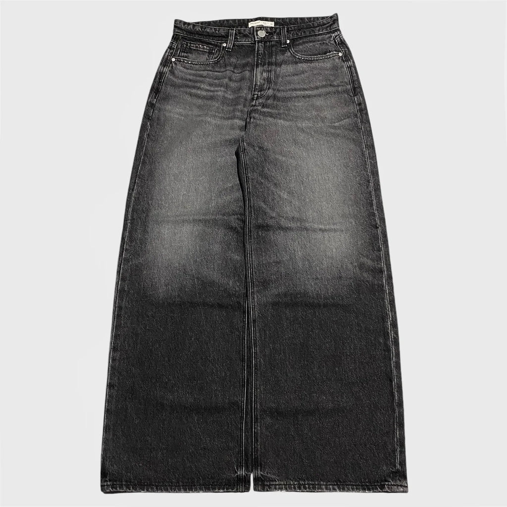 Retro Baggy Street Skateboard Jeans Y2K Punk Wide Leg Black Washed