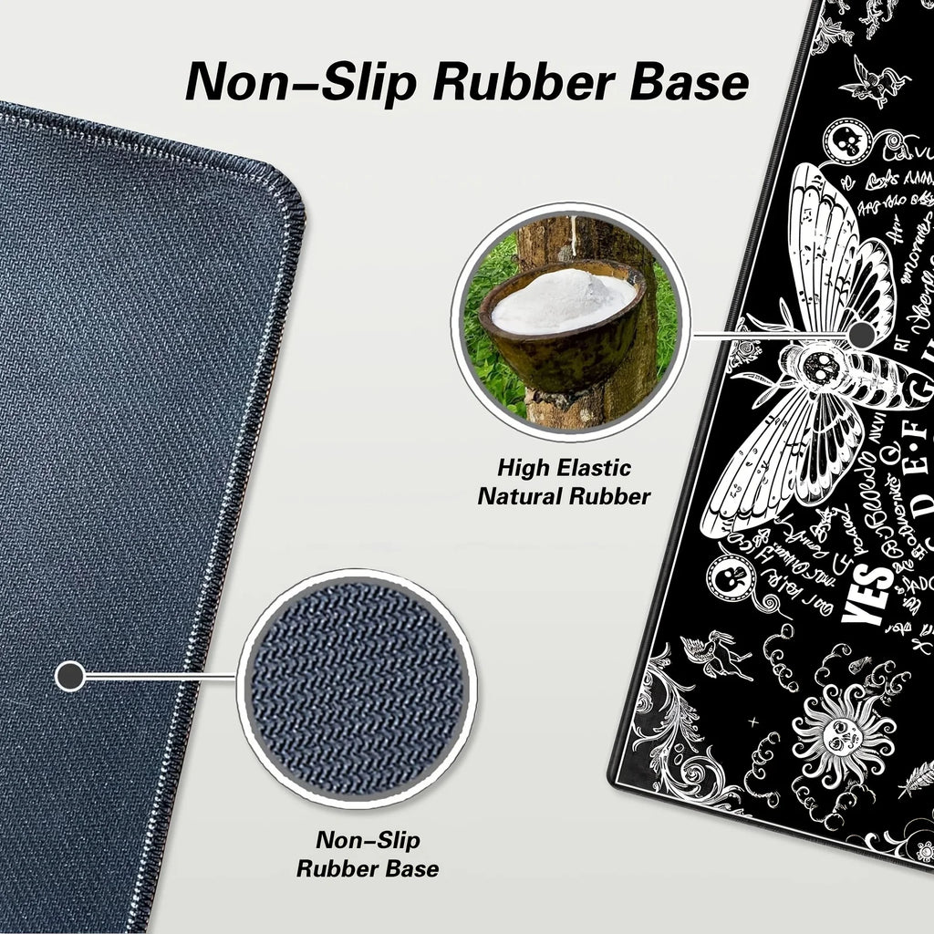Large Mysterious Ghost Gothic Gaming Mouse Pad Black Anti Slip Rubber Desktop Accessories Mouse Mat Rug Desk Organizer Playmat