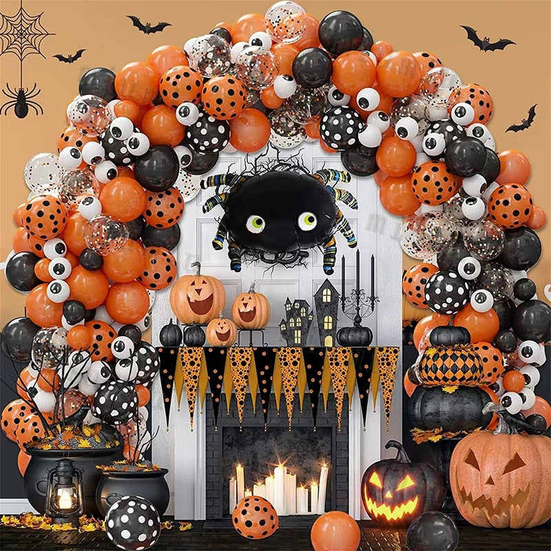Black and Orange Halloween Balloon Garland Arch Kit