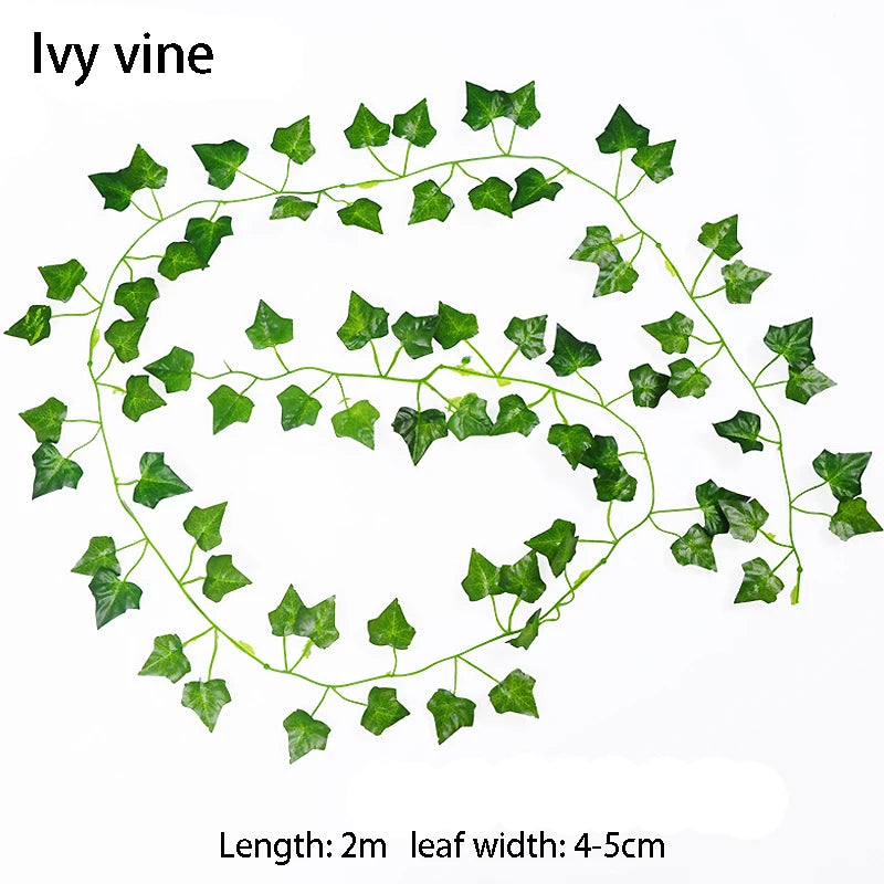 2/4/8/10M Artificial Ivy Leaves Garland Hanging Vines Fake Plants