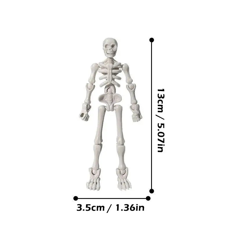 DIY Craft Halloween Party Haunted House Decor DIY Skeleton Figurines Plastic Posable Mini Skeletons with Movable Joints