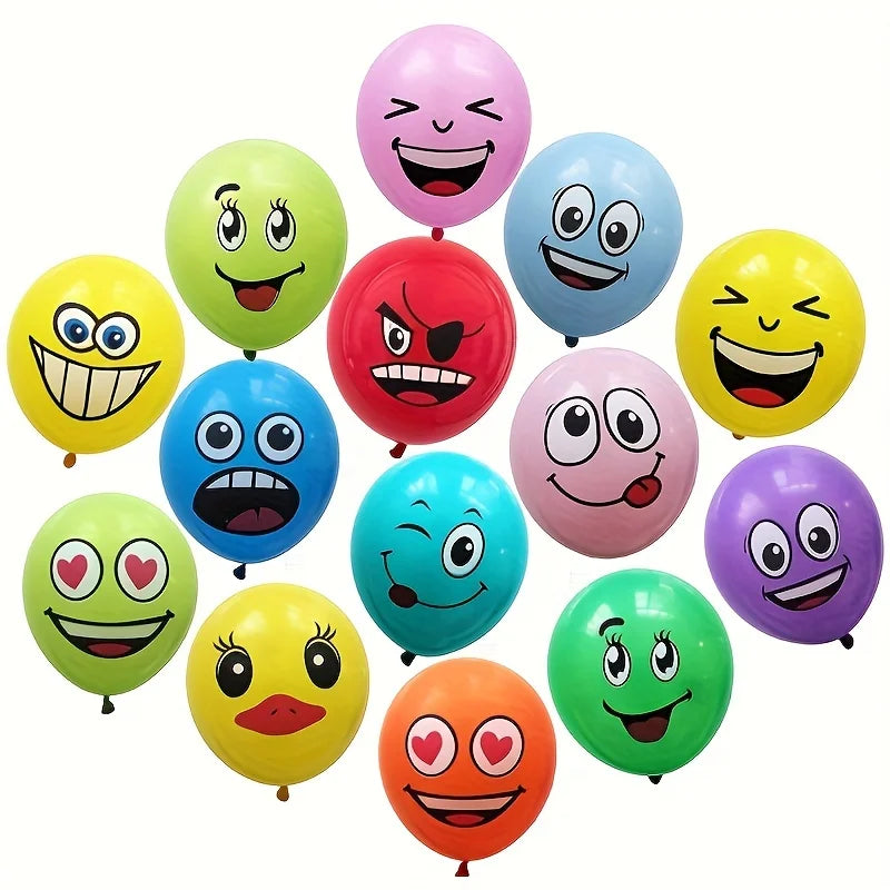 10/20/30pcs 12inch Cute Funny Big Eyes Smiley face latex balloons Birthday Party Christmas Decor Baby Shower Children's Toys