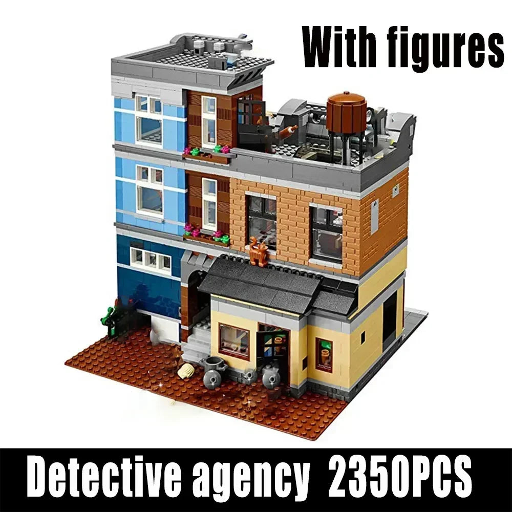 Creatoring Expert Pet Book Shop Town Hall Downtown Diner Model Moc Modular Building Blocks Brick Bank Cafe Corner Toys Parisian