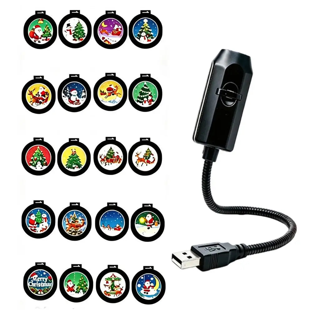 USB Projector Light Christmas Halloween Ghost Skull Night Light