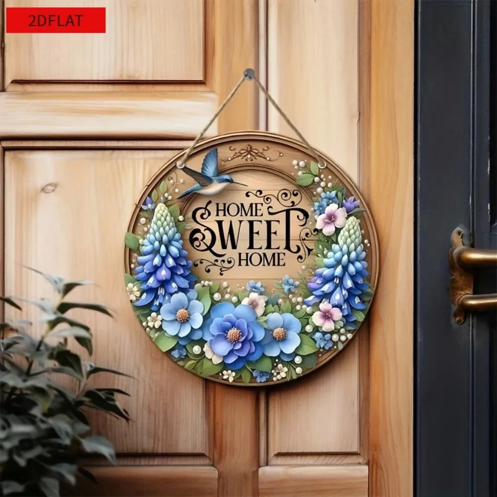 Vintage Home Is A Sweet Circular Wooden Sign Hanging, Suitable for Home, Living Room, Garden, Room, Porch Decoration, Gifts