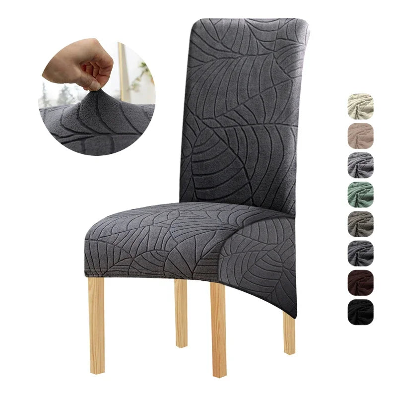 1PC Jacquard Chair Cover Stretch XL Size Long Back Chair Covers Seat Covers For Wedding Dining Room Home Kitchen Chairs