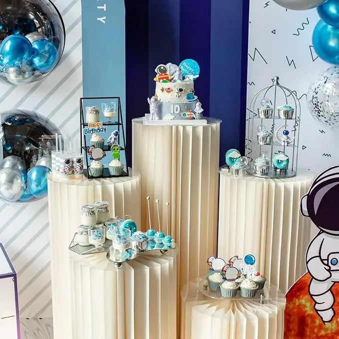 Centerpieces Cardboard Vases Foldable Cardboard Display Columns Stand for Wedding Birthday Party Backdrop Cupcake Decorations