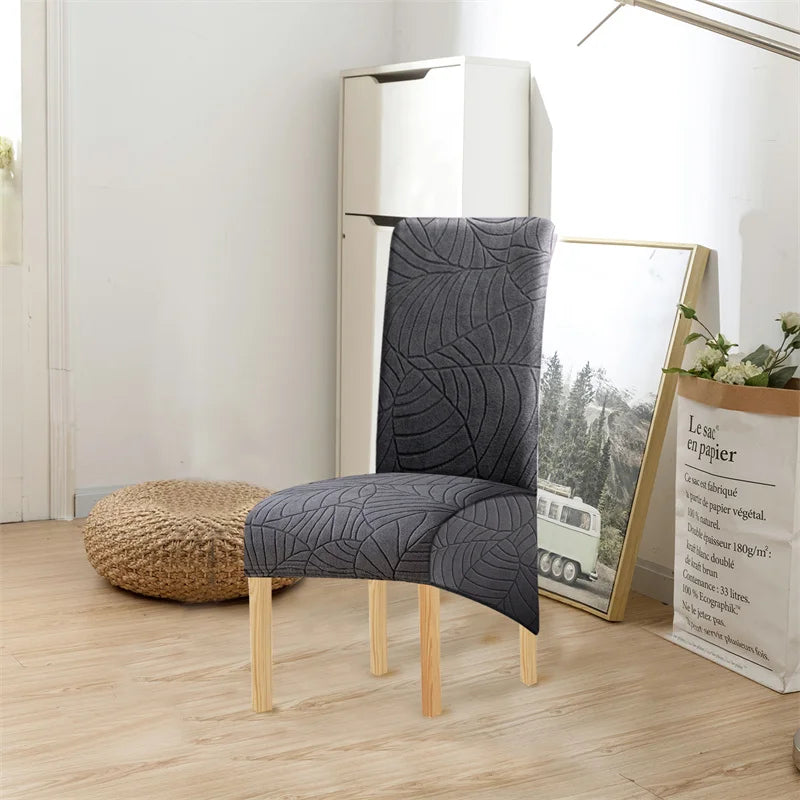 1PC Jacquard Chair Cover Stretch XL Size Long Back Chair Covers Seat Covers For Wedding Dining Room Home Kitchen Chairs