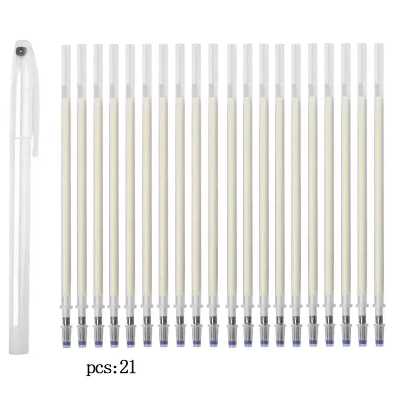 10-21pcs Heat Erasable Magic Marker Pen Fabric Pencil Temperature Disappearing Marker Pens Line Marking DIY Craft Sewing Parts