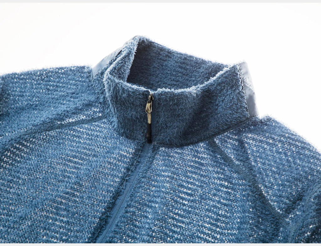 Men's Half-Zip Stand Collar Sweatshirt, Versatile Air Fleece Base Layer for Outdoor Camping, Hiking, Cycling