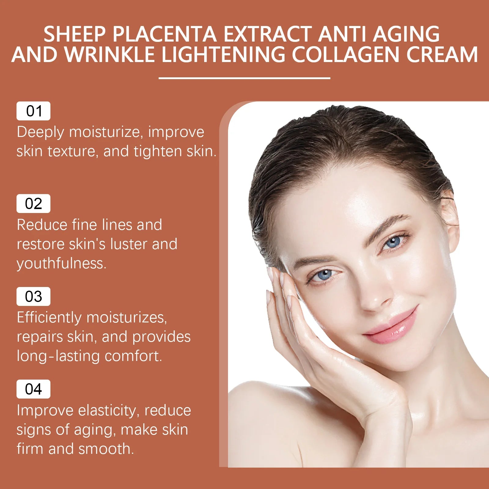 EELHOE Sheep Placenta Moisturizing Face Cream Facial Lift Skin Care Firming Soft Skin Moisture Replenishment Face Cream Skincare