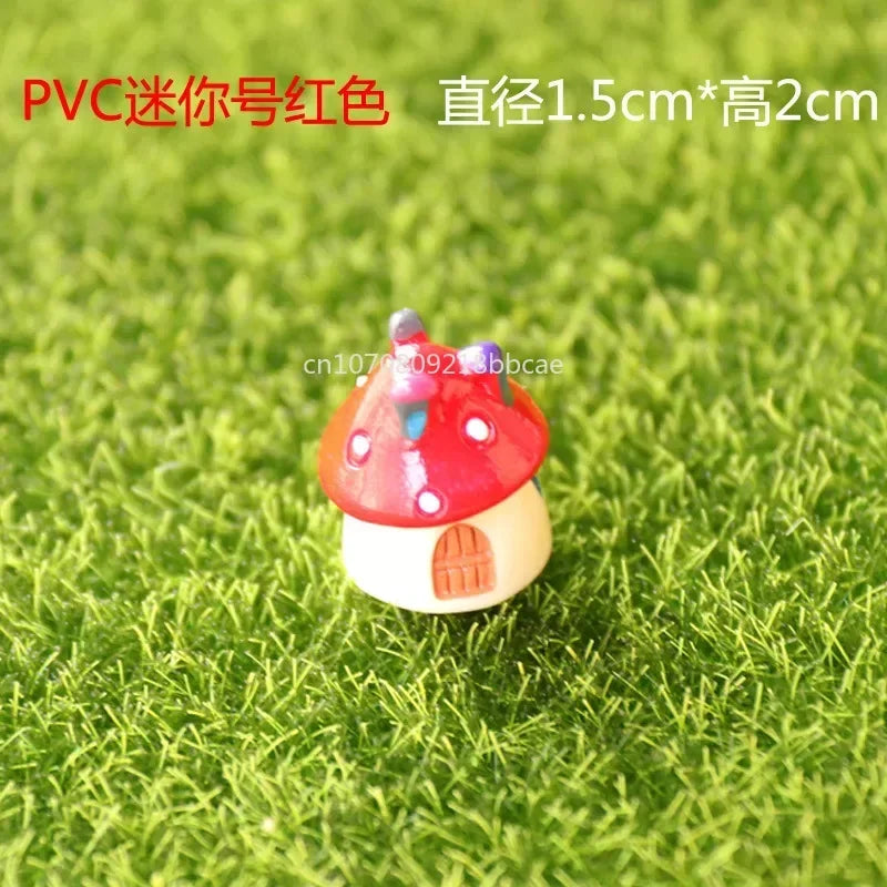 Mini Resin Moss Micro Landscape Decor Outdoor Fairy Miniature Garden Mushroom House Ornaments Handicraft Flower Pot Accessories
