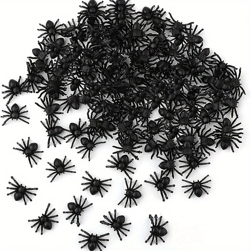 100/50pcs Realistic Spider Christmas Halloween Decoration Plastic Mini Spider