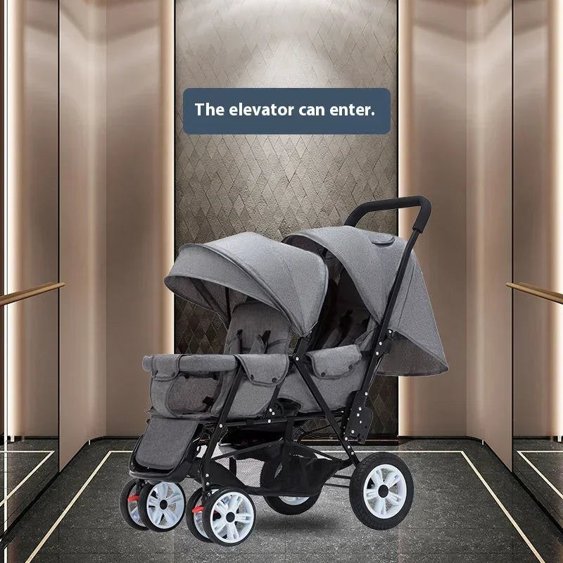 Twin Strollers Kids Two Seats Strollers Foldable Carriage Double