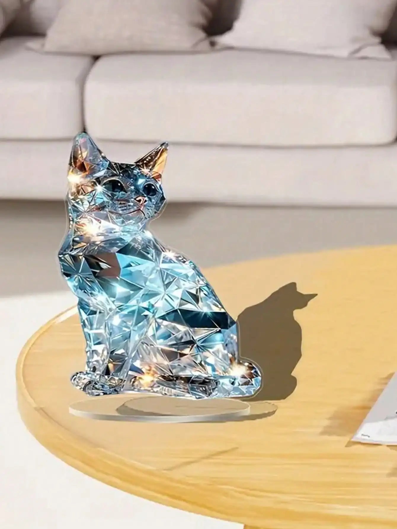 Artistic Crystal Cat Sculpture 1 Cute Home Desktop Decoration Ideal Gift for Family And Friends Suitable for Bedroom Decor