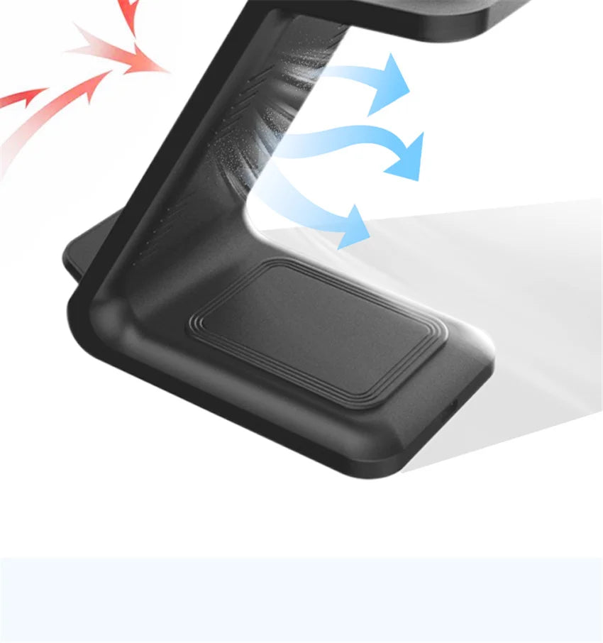 3 in 1 Wireless Charger Stand Fast Charging Dock Station for iPhone 17-12 X XR 8 Apple Watch 6 7 8 iWatch Airpods Pro