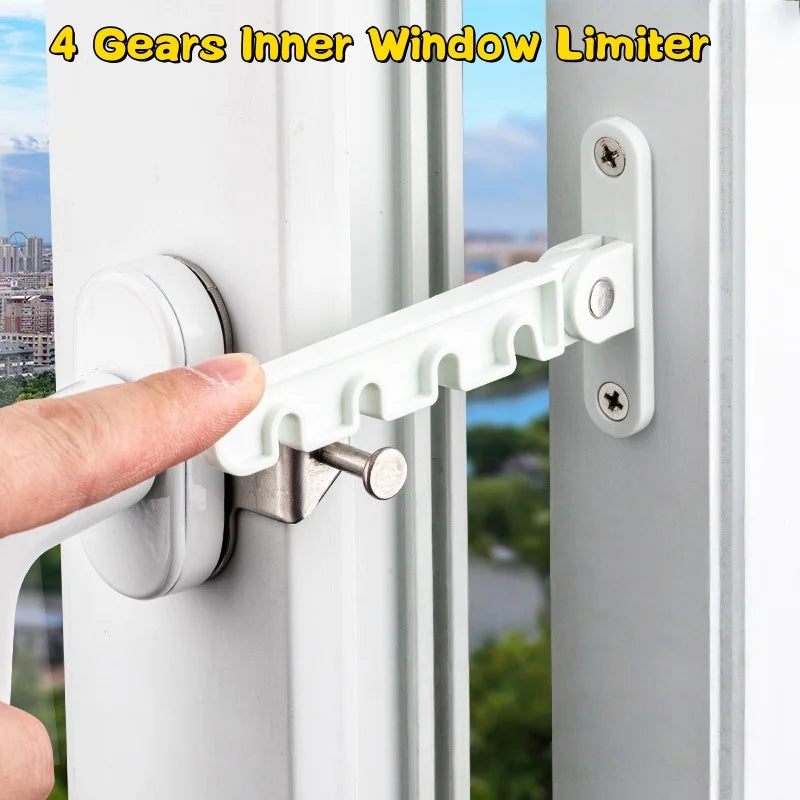 4 Gears Plastic Steel Window Limiter Latches Window Stopper
