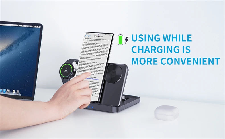HaaYot Professional Galaxy Z Flip & Fold 7 6 5 Wireless Charger Stand Fast Charging Station Dock for S26 Ultra Galaxy Watch Buds