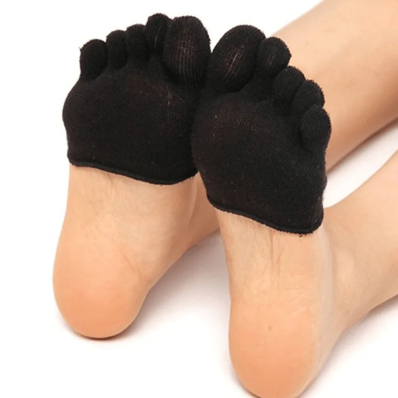 Summer Half Palm Five Fingers Socks Invisible Thin High Heel Front Foot Open Toe Socks Women Shallow Sandals Split-Toe Sock
