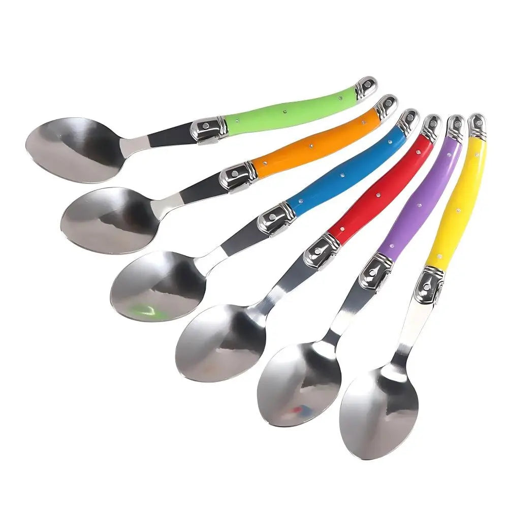 Laguiole Teaspoon set Mini Small Coffee Spoons Ice Tea Spoon Stainless Steel Stirring Dessert Scoop Flatware 6'' 15.5cm 4-10pcs